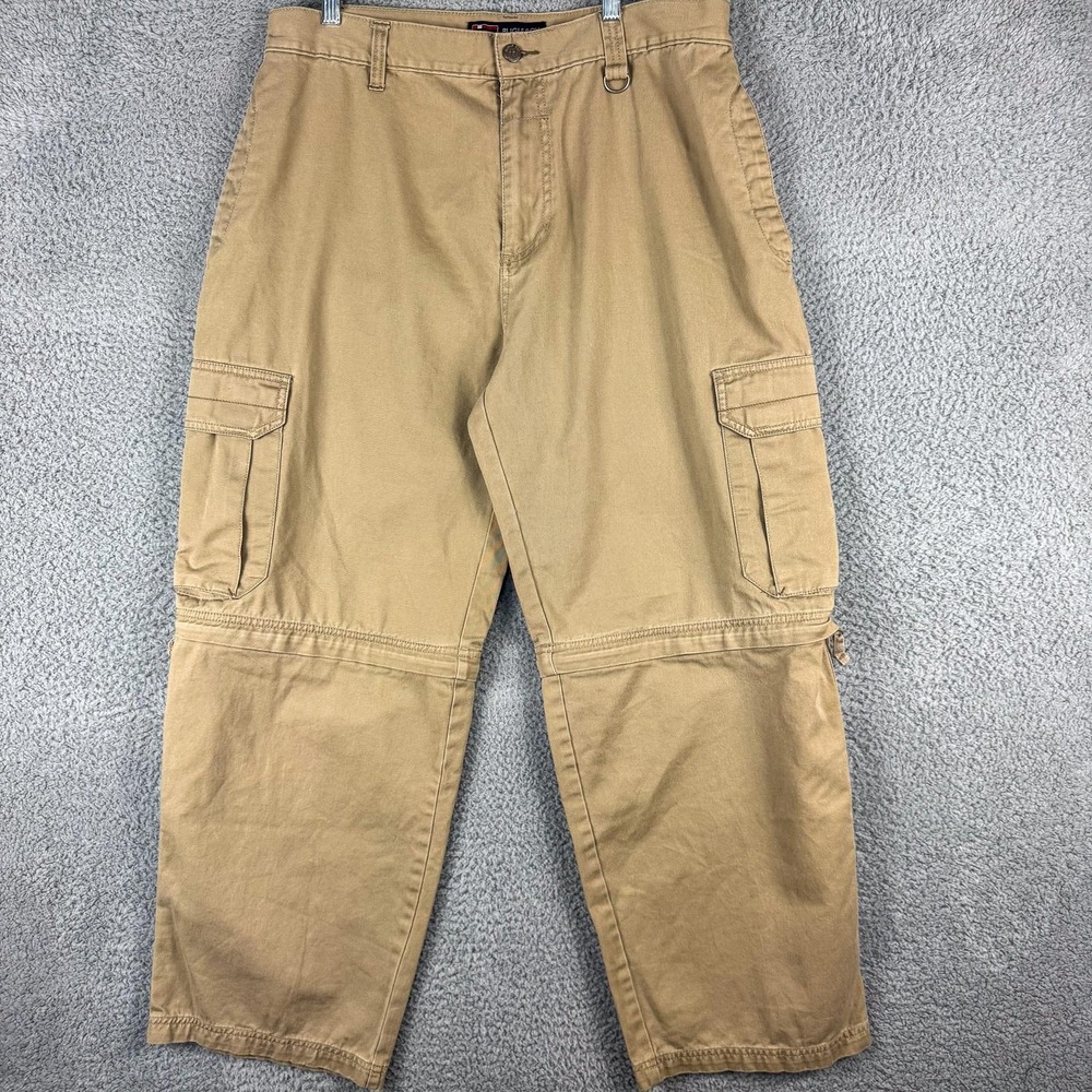 Bugle Boy Cargo Pants Mens 34x29 Zip Off‎ Convertible Beige Khaki 90s Y2K Skater